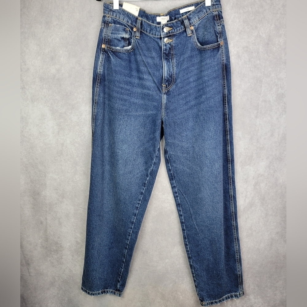 Forever 21 Women's Straight Leg Two-Tone Blue Jeans